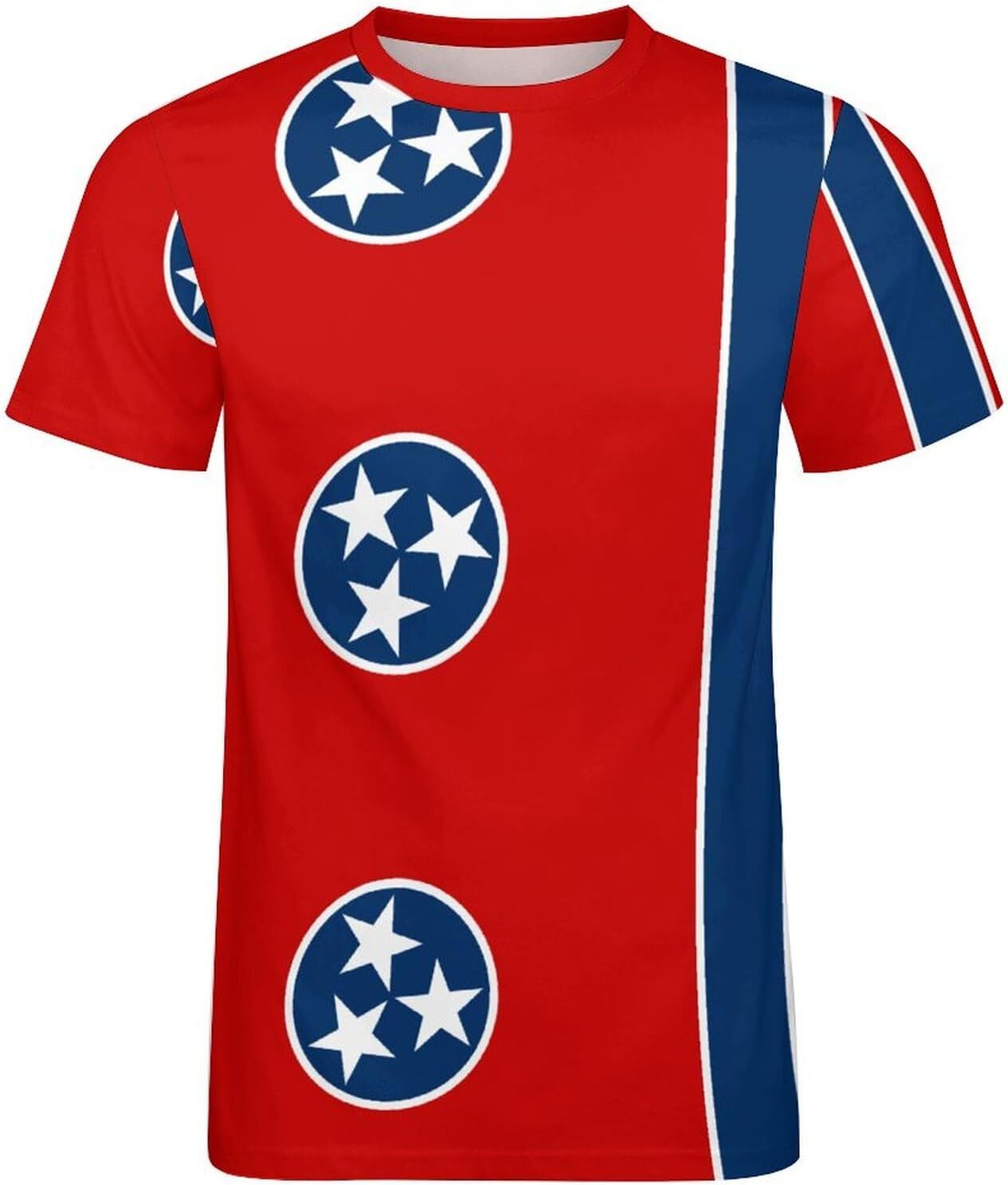 Mens T shirt Flag of Tennessee Cotton T-Shirt 3D Printed Casual Shirt Men's Crew All-in-one fashion Neck T-Shirt tee Casual tops summer clothes