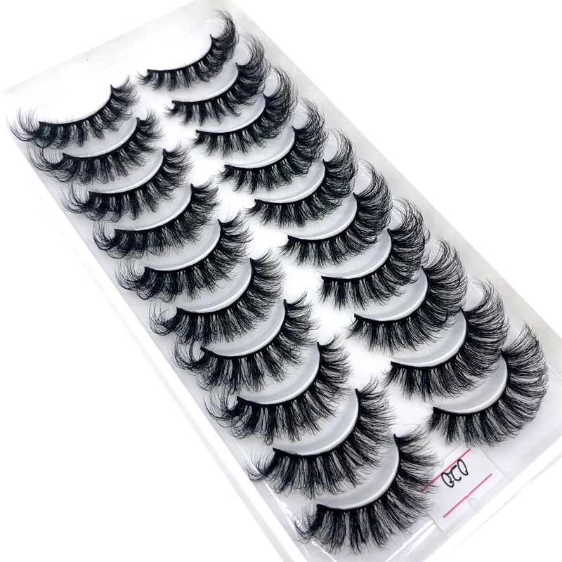 New 8/10 pairs of 100% real mink eyelashes 3D natural false eyelashes 3D mink soft eyelashes extension makeup kit CiliosW241024