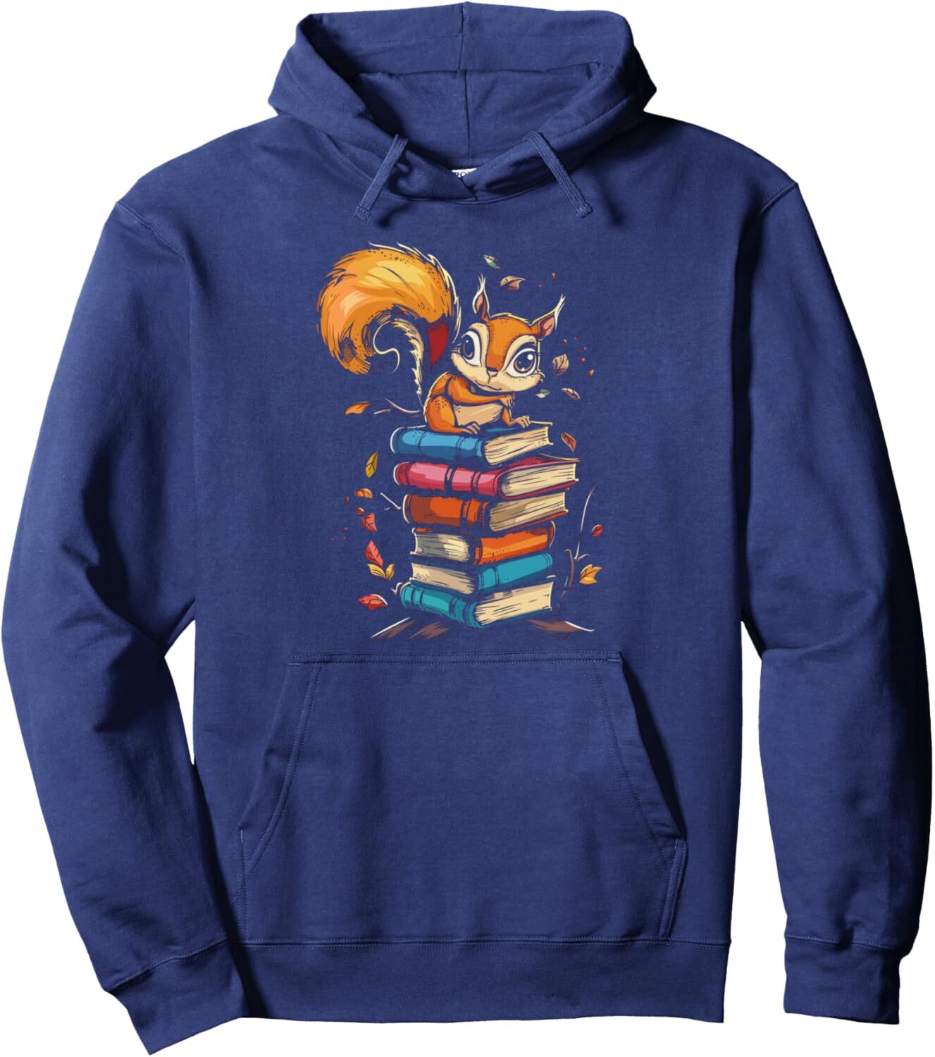 Hoodie for Mens Womens Squirrel Lover Bookworm Reading Books Student Gift Pullover Hoodie Graphic Hoodies sweatshirt Pullover Long Sleeve