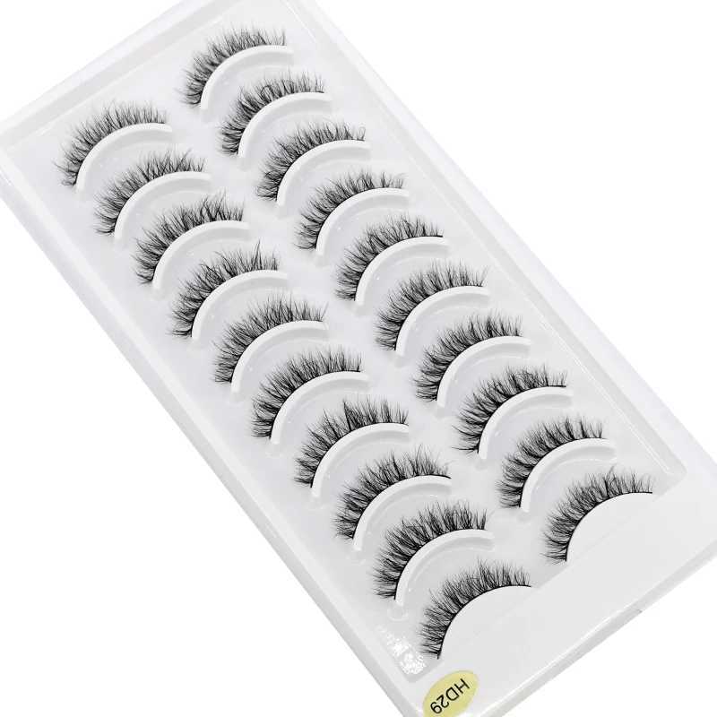 New 10 pairs of natural long holiday eyelashes fake eyelashes makeup 3D mink eyelashes extended short eyelashes mink eyelashes beautyW241024