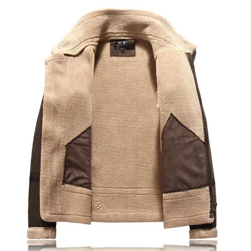 New personalized mens suede leather jacket for winter warmth artificial cashmere fur coat M-5XL jacket W241024