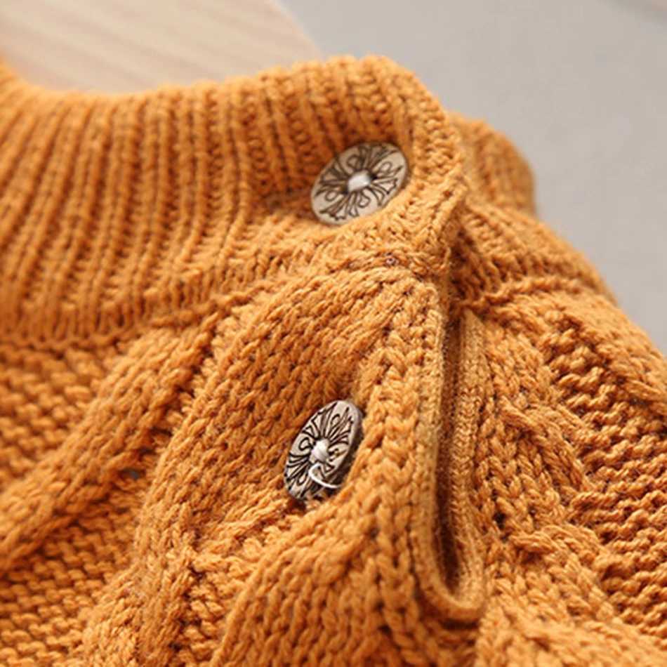 Baby boy girl sweater childrens wool thickened autumn winter zipper round neck long sleeved wool clothing girl torn sweater W241025
