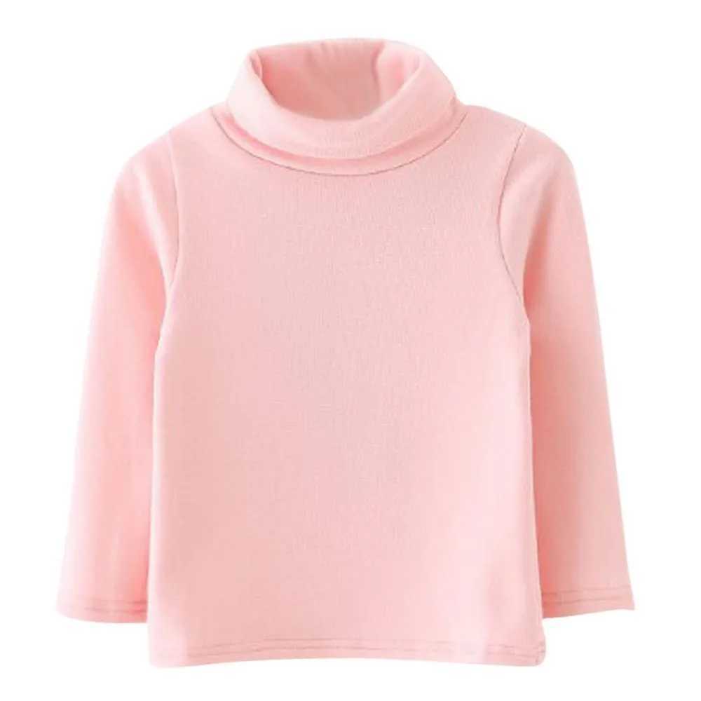 Childrens sportswear for boys and girls warm high neck top T-shirt autumn long sleeved childrens soft T-shirt W241025