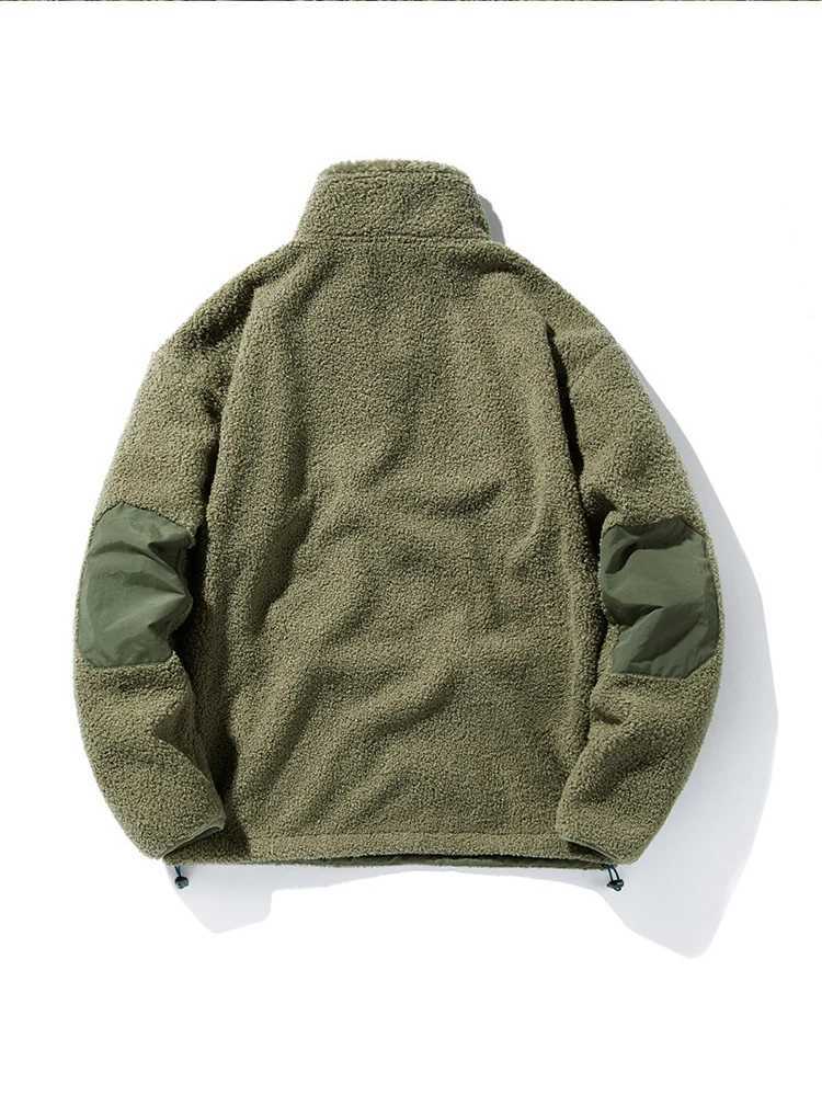 Wool jacket mens autumn new teddy bear coat plush warm solid casual loose polar wool top large size thick W241024