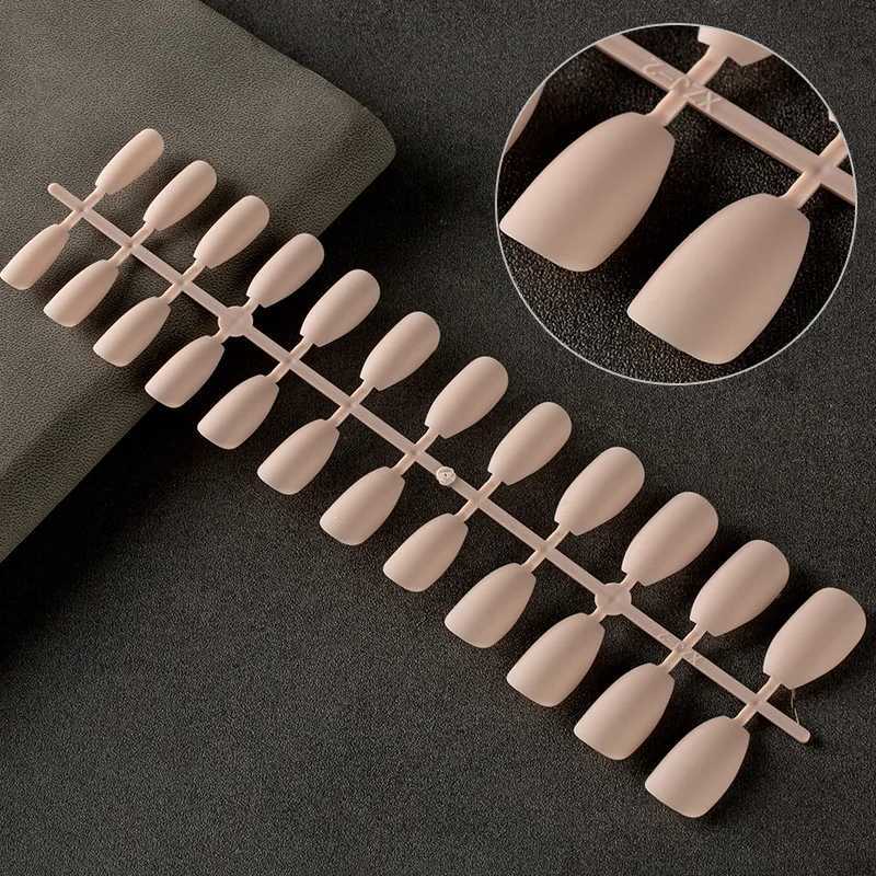 24tips/pc French White Fake Nails Matte /Glossy Detachable Long Square Natural False Press on Nails Manicure Faux OnglesXJ241025