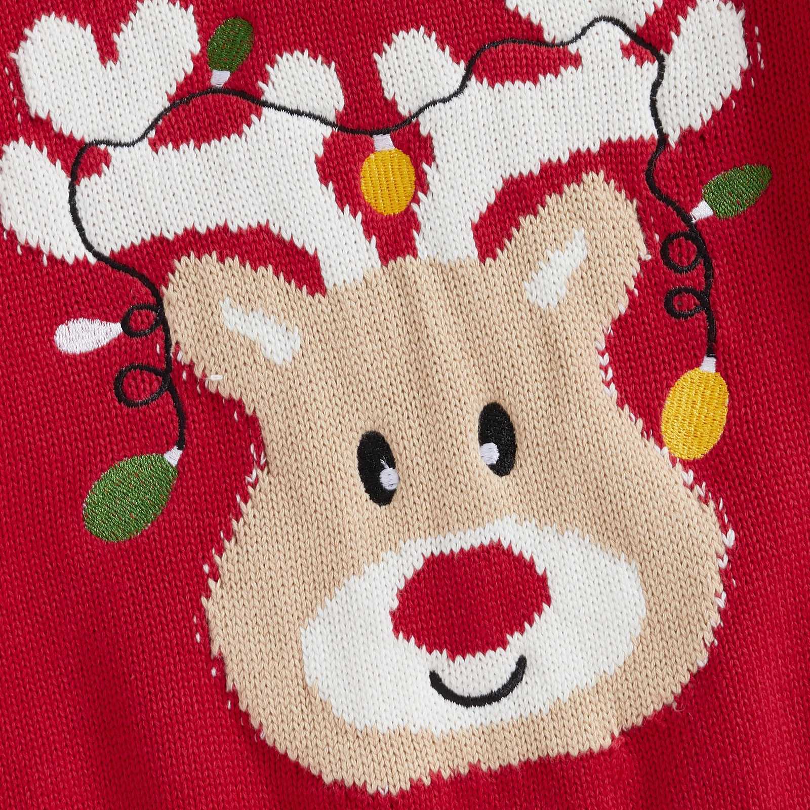 MISOWMNJOY Christmas Knitted Baby Girl Boy Sweater Cute Reindeer Children Winter Warm Clothing Parachute Baby Top W241025