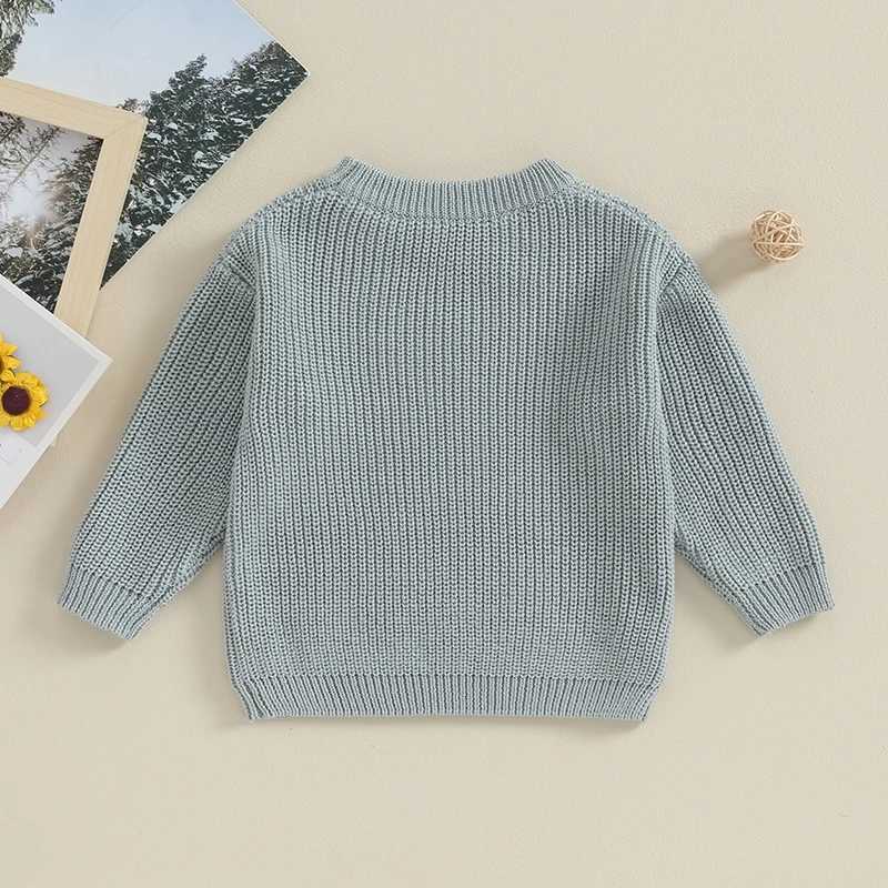 Autumn Baby Girls Boys Sweaters Coat Kids Knitting Pullover Tops Baby Boys Girls Solid Color Basic Cotton Long Sleeve Sweater W241025