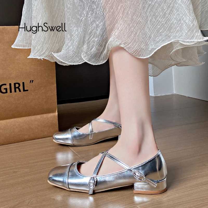 High Quality Classic red patent leather cross strap Mary Janes womens low heel narrow band ballet dancer shoes Rhine buckle plus size T241024