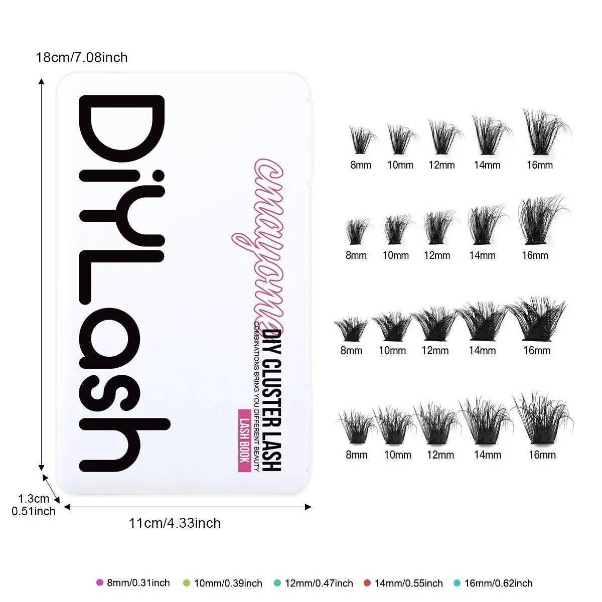 DIY eyelash extension kit 592pcs personal eyelash cluster D curl 8-16mm mixed eyelash cluster with eyelash bonding and sealing and eyelash application