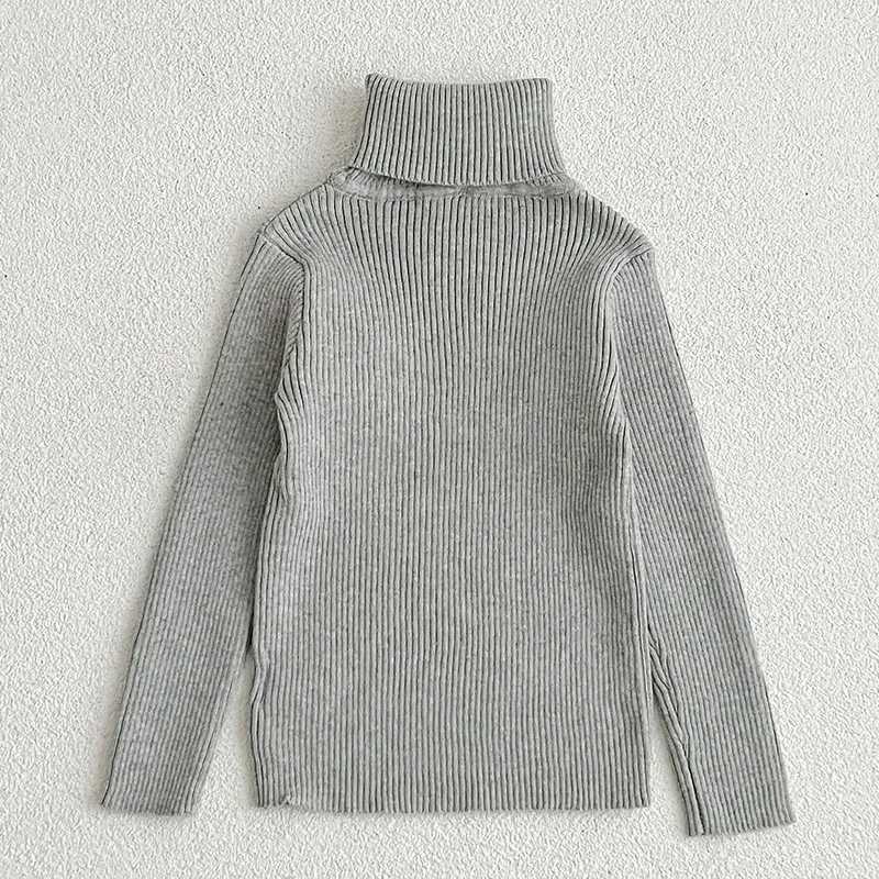 1-6Y Boys and Girls Turtleneck Sweater Autumn Baby Sweater Childrens Winter Knitted Bottom Boys Sweater Vetement Baby W241025