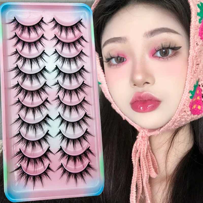 Natural eyelashes 5/10 pairs 3D mink eyelashes comic eyelashes eyelash strips soft light false eyelashes makeupW241024