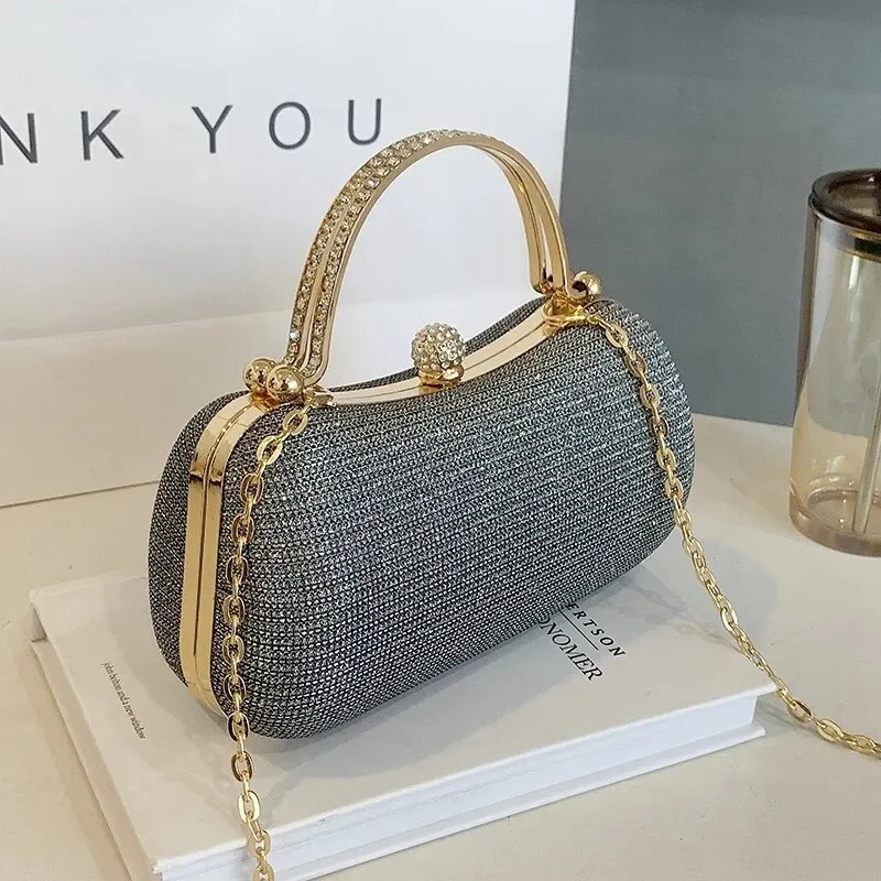 AMAIQI Dinner Bag Shiny Fashion Handheld One Shoulder Chain Womens 241017