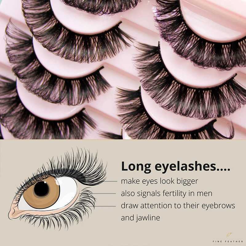 Russian striped eyelashes 10 pairs of fluffy mink eyelashes 3D fake eyelashes Russian curly fake eyelashes gift makeupW241024