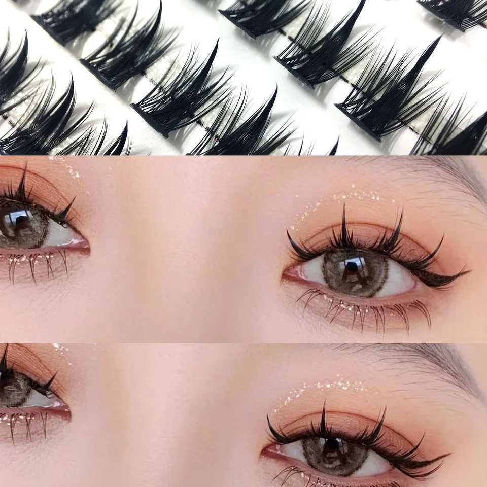 Thick Eyelash Little Devil False Eyelash Bundle Single Cluster Segmented Natural Simulation Cos Eyelash ExtensionW241024