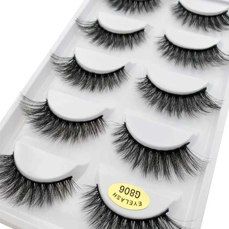 5 pairs of natural false eyelashes eyelash long makeup 3D mint eyelashes eyelash extension eyelash beauty H13 E-08W241024