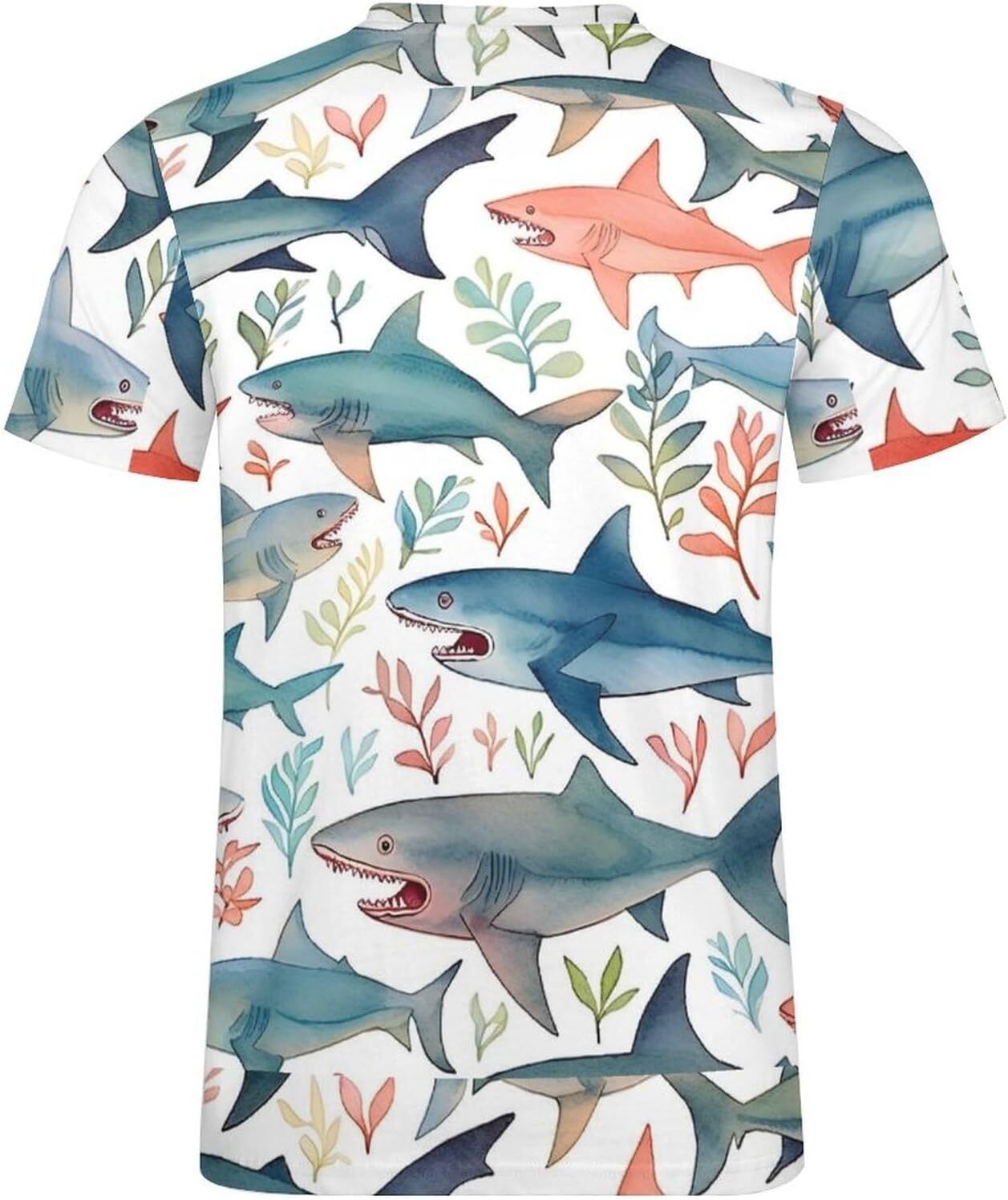 Mens T shirt Shark Pattern Cotton T-Shirt 3D Printed Casual Shirt Men's Crew Neck T-Shirt tee Casual tops summer All-in-one fashion clothes