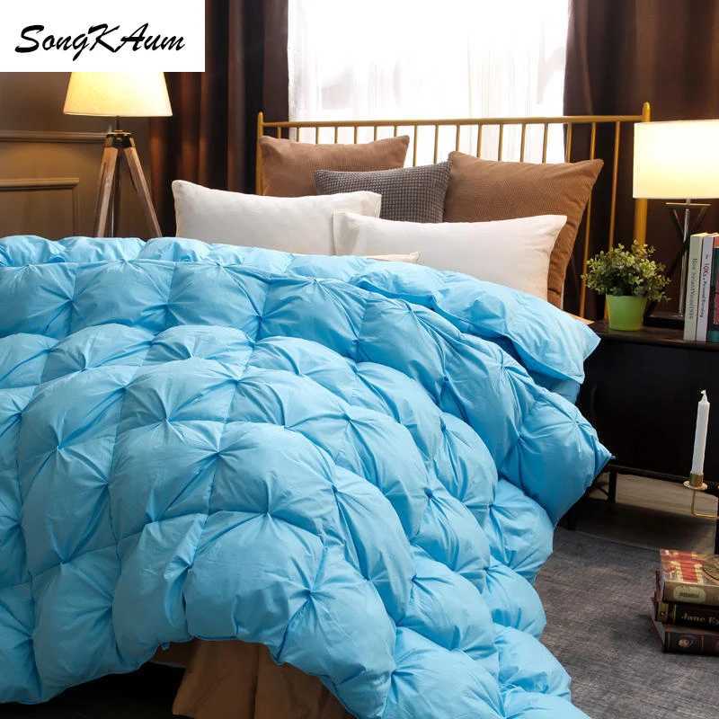 SongKAum 100% white goose/duck down comforter high-quality five-star hotel Twist Flower Duvets Comforters 100% cotton cover W241024