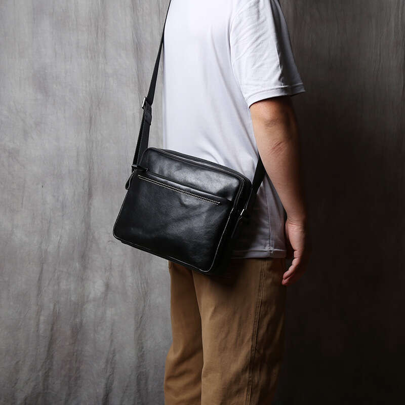 genuine leather mens shoulder casual crossbody natural cowhide tablet computer trend men bag for 10 inch ipad