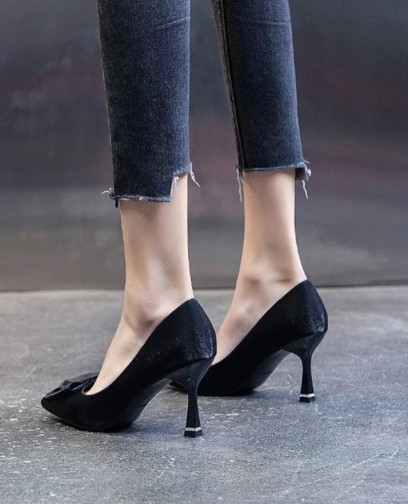 Pumps Evening Dress Green Womens High Heels Toe Upper Suitable for Womens Parties High Heels Thin Anti Slip E L Style Spring Youth 241024