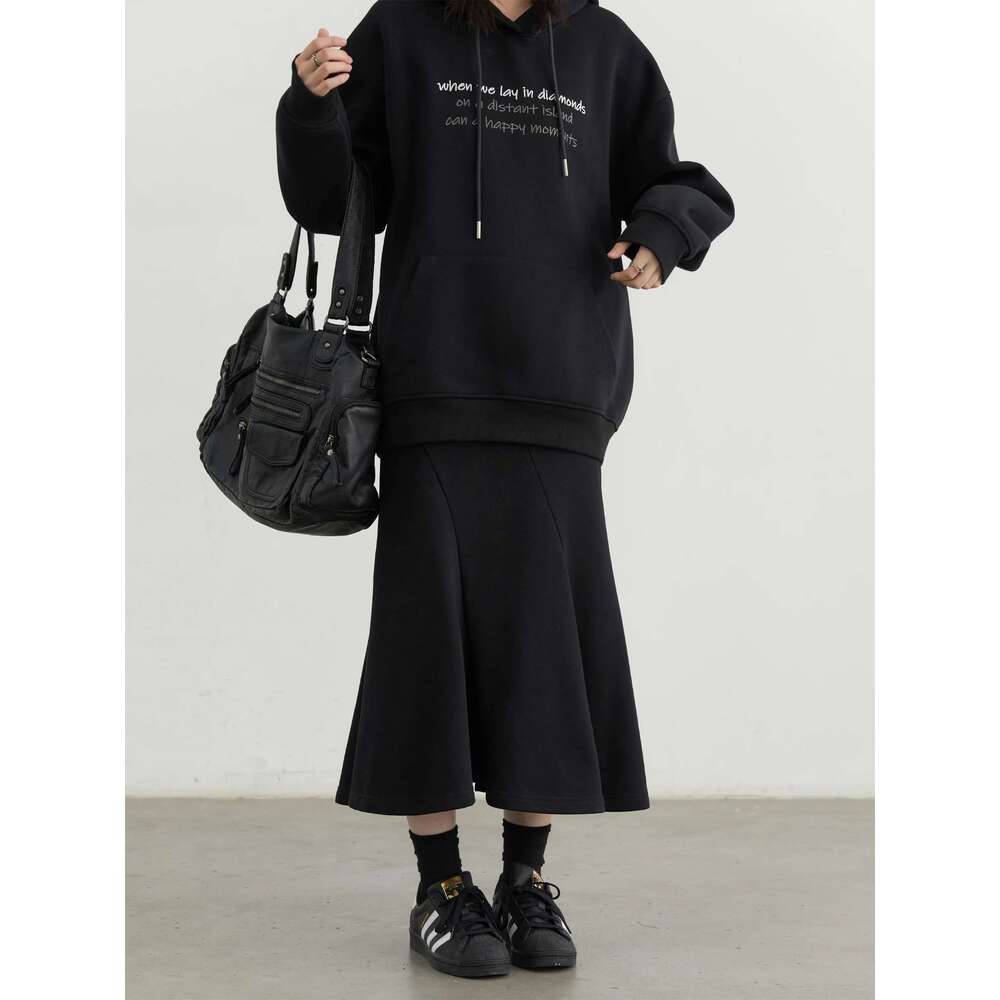 CHIC VEN Women's Sweatshirts Loose Casual New Korean Letter Embroidered Knitted Hoodies Coat Woman Skirt Autumn Winter 2024