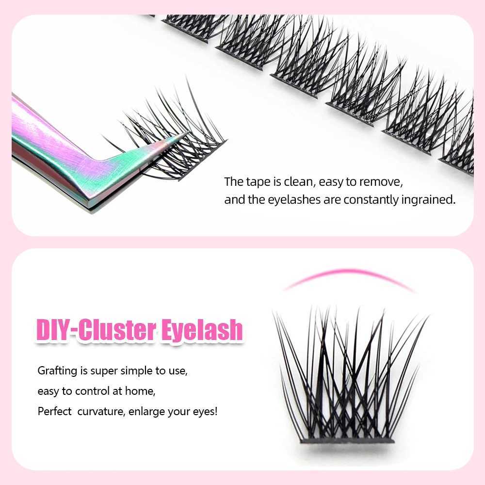 12 line ultra fluffy YUANZHIJIE DIY eyelash cluster personal eyelash bundle advanced material multi-point natural eyelashesW241024