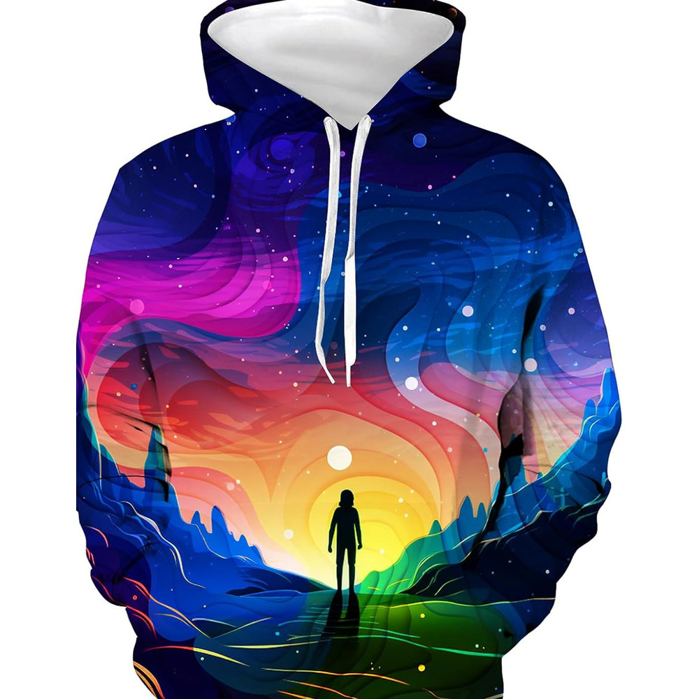 Hoodie for Mens Womens Unisex 3D Galaxy Hoodie Novelty Hooded Sweatshirt Colorful Graphicall-match with Pockets Graphic Hoodies sweatshirt Pullover Lo
