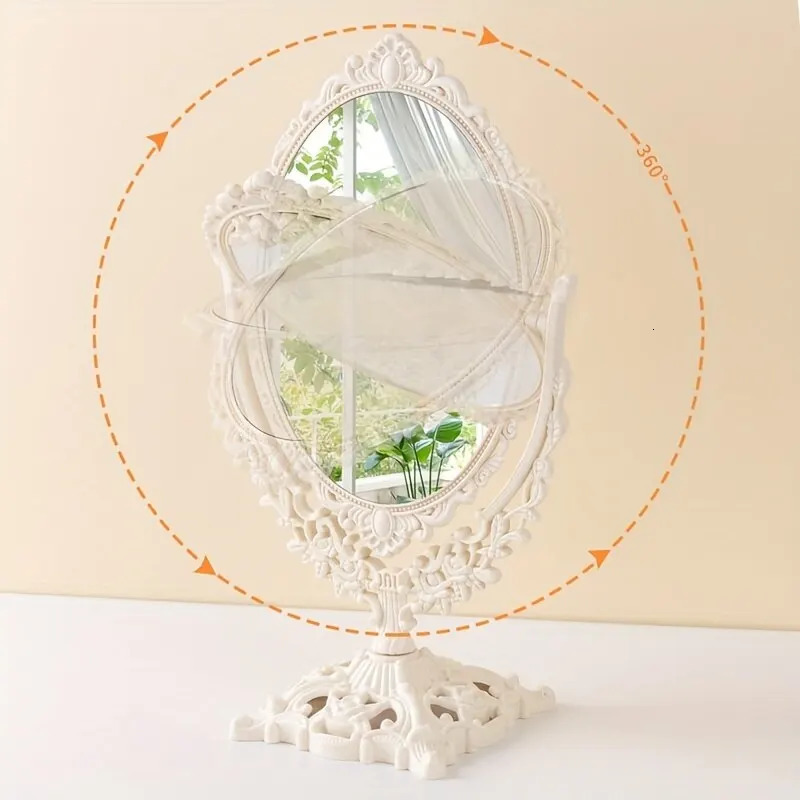 Vintage Makeup Mirror European Desktop Double Sided Minimalist 241024