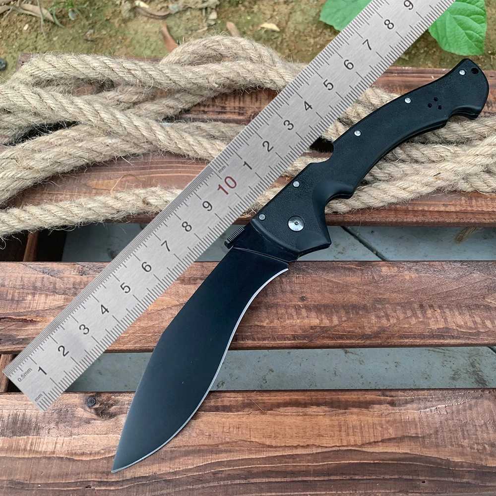 Large 14.1-inch cold military hunting knife AUS-10A steel professional survival combat outdoor folding knife self-defense EDC tool X241024