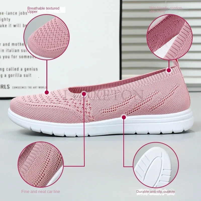 Womens Skating Solid Color Shoes Summer Fashion Mesh Breathable Casual Shoes Anti slip Platform Sandals Flat Shoes 241024