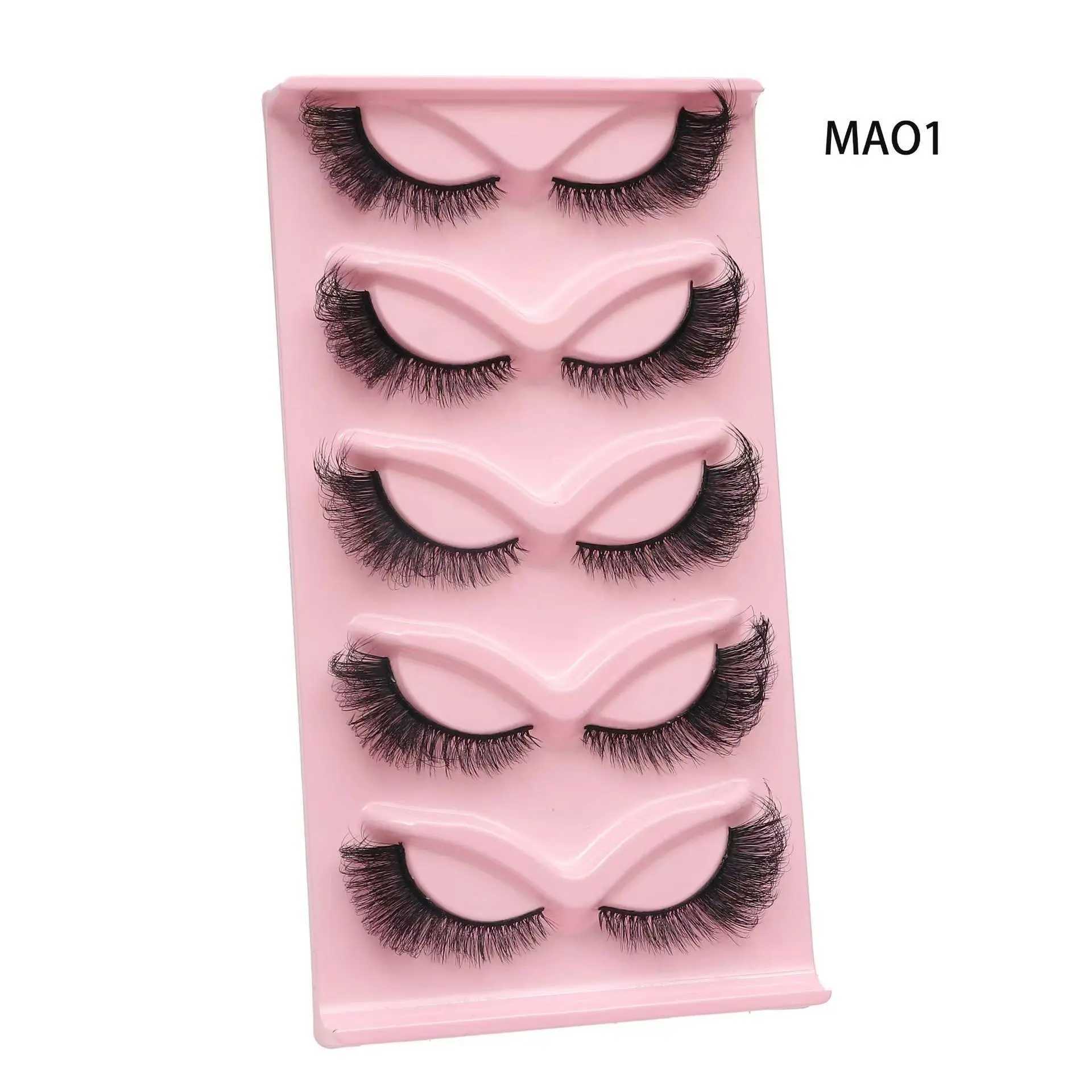 Artificial 3D mink eyelashes 2/5 pairs of natural color semi false eyelashes fluffy and soft full eyelash makeup mink false eyelashes CiliosW241024