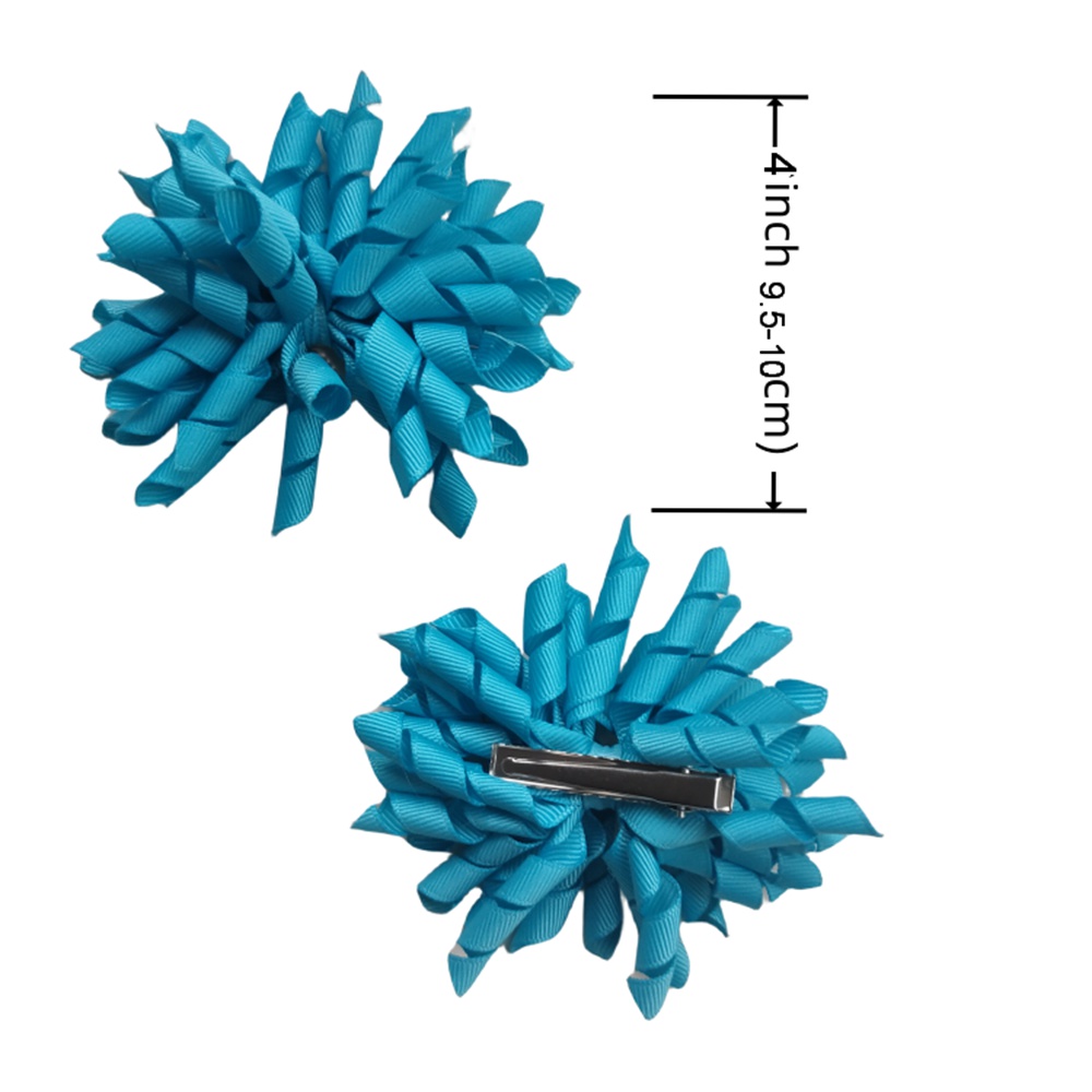Korker 4INCH Bows Flowers Elastic Hairband Alligator Clips Curly Grosgrain Ribbon Ponytail Holder Girl Children's Corker Bobbles Ties Headband Ac