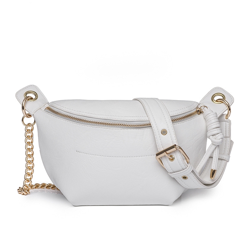 Women's Fashion Bag: Vintage Style Crossbody Bag, Retro PU Leather Chest Bag With Chain Waist Strap - Lightweight For Daily Use New Free Delivery