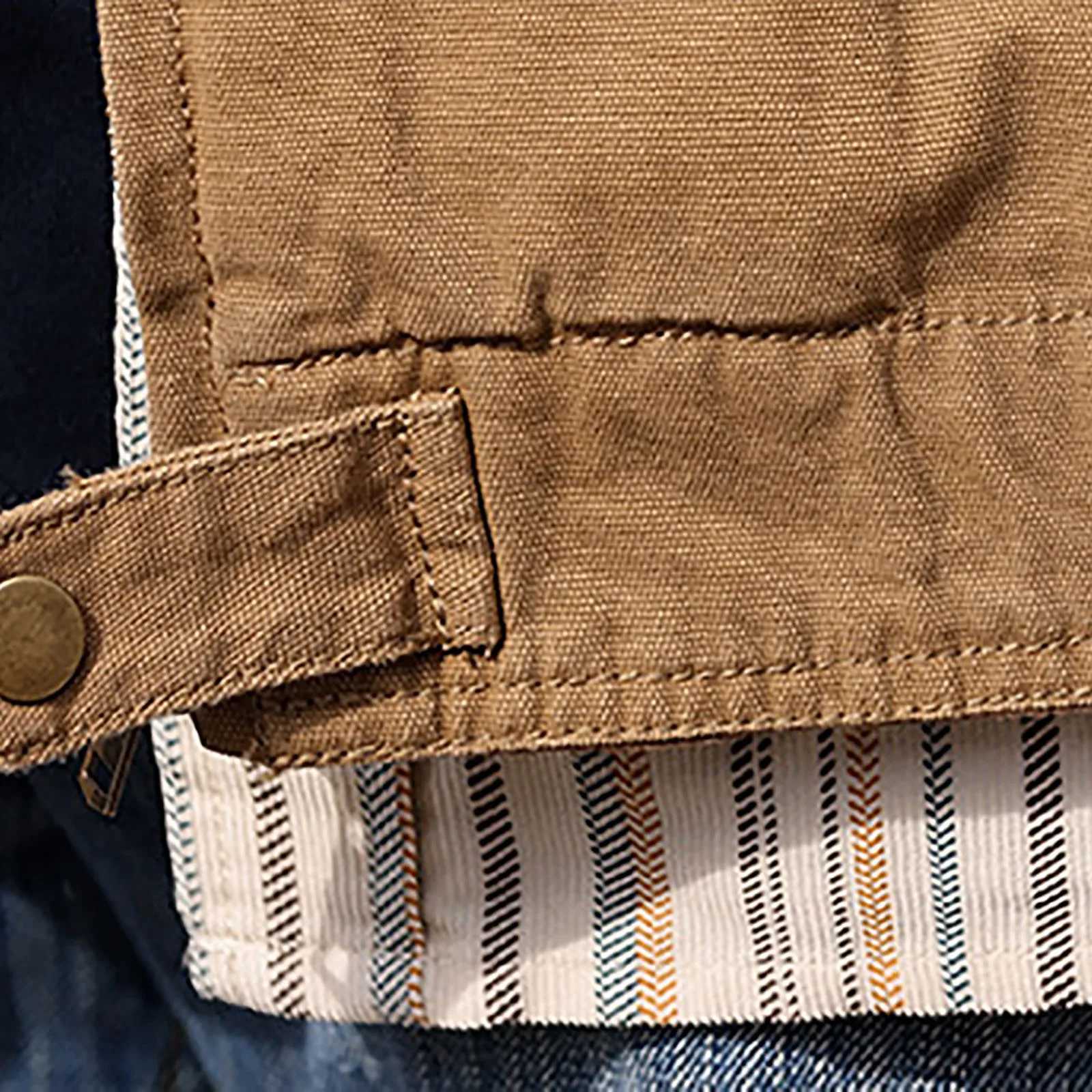 2024 canvas jacket mens retro style lapel long sleeved cotton jacket Japanese fashion outdoor coat autumn mens lightweight jacket W241024