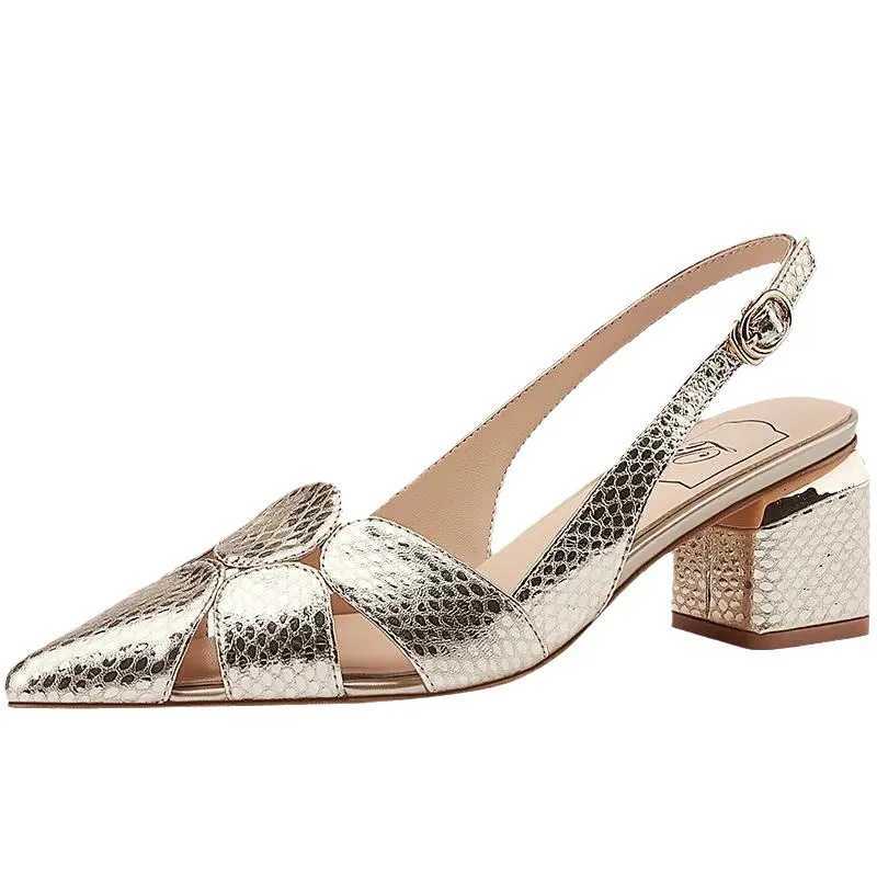 High Quality Golden foot pads breathable shoes summer new womens soft soled shoes leather shoes mesh sandals T241024