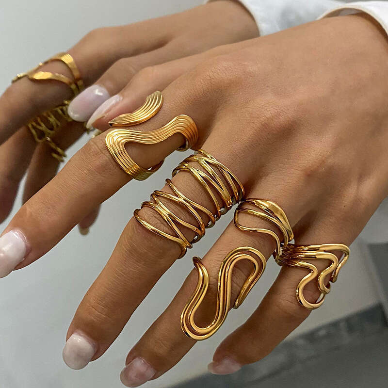 Band Rings new designer Halley Gemini Band Rings Spinelli Kilcollin brand New luxury Industrial wind jewelry gold 925 sterling silver multiple ring Mo