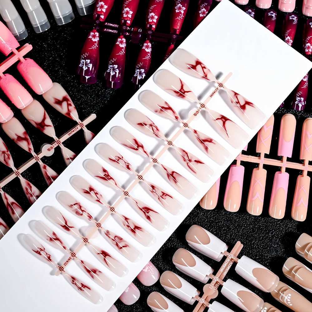 French Gel Nail Tips - 120Pcs French Tip Press On Nails Medium Coffin Ballet Almond Pre-applied Full Fake Nail Tips For ManicureXJ241025