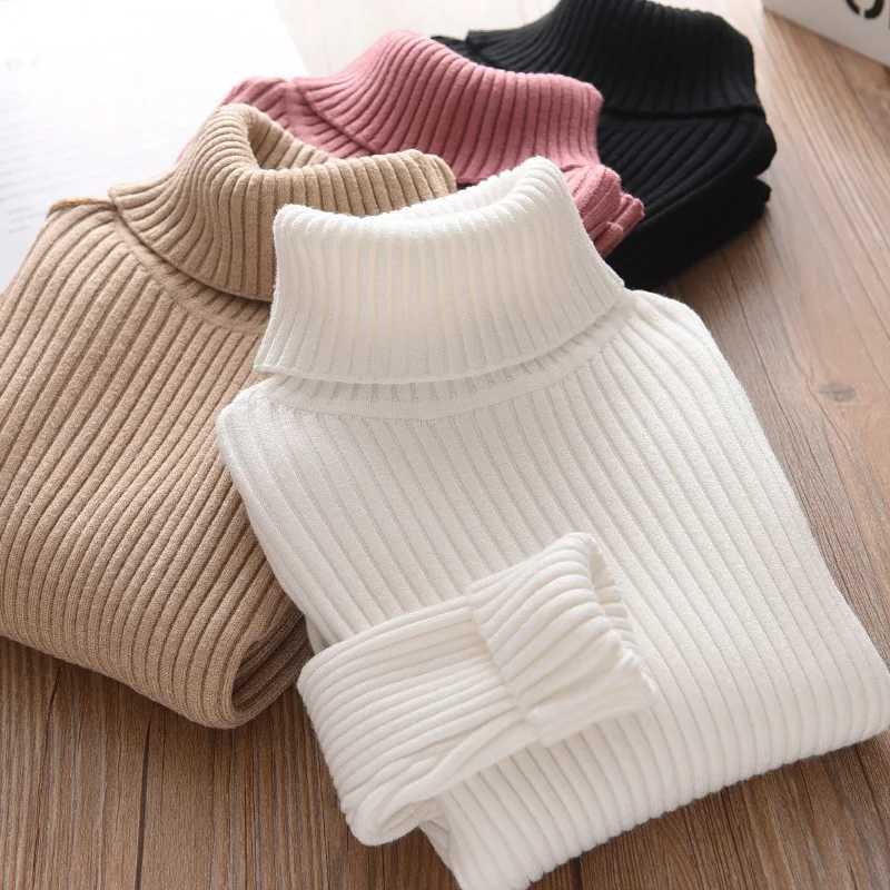 IENENS Childrens Sweater Pullover Autumn Childrens Turtle Neck Sweater Bottom Shirt 2-11 Year Old Boys and Girls Knitted Top W241025