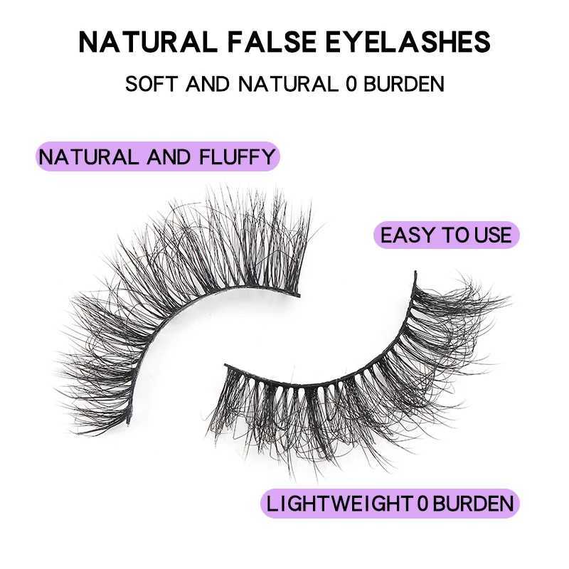 20 pairs of artificial mink fur 3D fluffy natural eyelashes makeup fake eyelashes wholesale Russian striped eyelashes eyelash extensionW241024