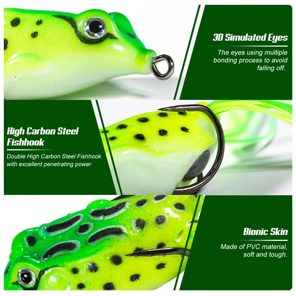 Goture 1015pcs Topwater Wobblers Fishing Lures Kit Popping Soft Bait Frog Type for Bass Saltwater Freshwater 241024