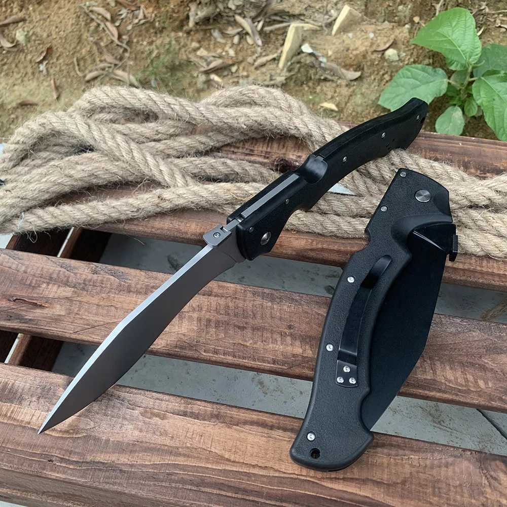 Large 14.1-inch cold military hunting knife AUS-10A steel professional survival combat outdoor folding knife self-defense EDC tool X241024