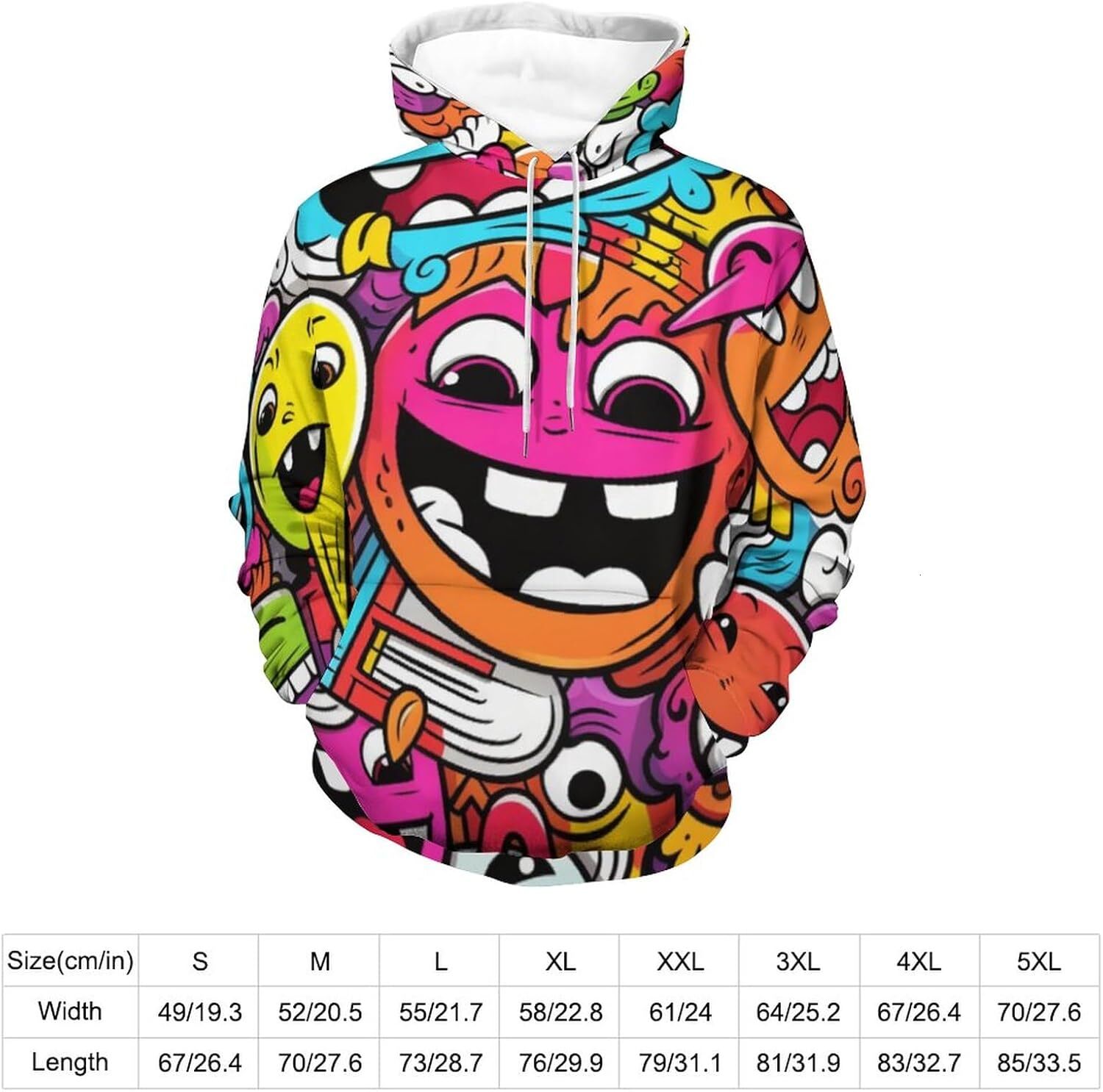 Hoodie for Mens Womens Mens Cartoon Graffiti Fashion Street Hip Hop Funny Hoodie, 3D Print Hoodies Graphic Fashionable and Warm
