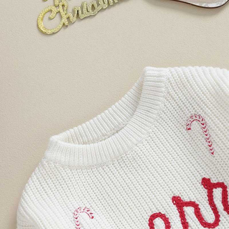 Christmas baby loose sweater knitted autumn and winter baby boy and girl clothes round neck childrens toddler girl boy latte art baby sweater W241025
