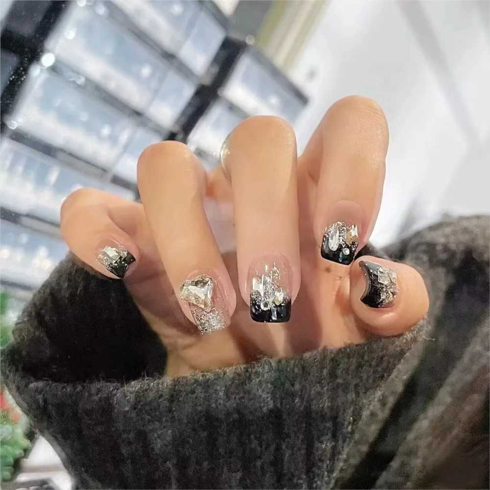 24pcs Grape Purple Blush Press On Nails Medium Coffin Fake Nails With 3D Camellia Butterfly Design Stick On Nails False Nail TipXJ241025