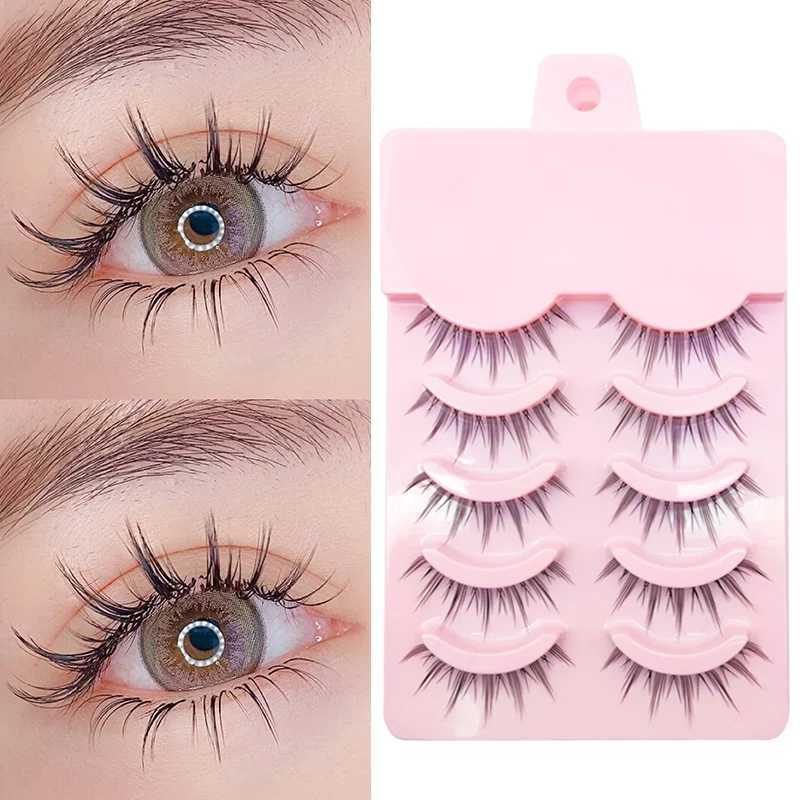 5 pairs of natural manga eyelashes soft eyelashes thick eyelashes fake eyelashes manga eyelashes daily dates makeup lower eyelashes WispyW241024