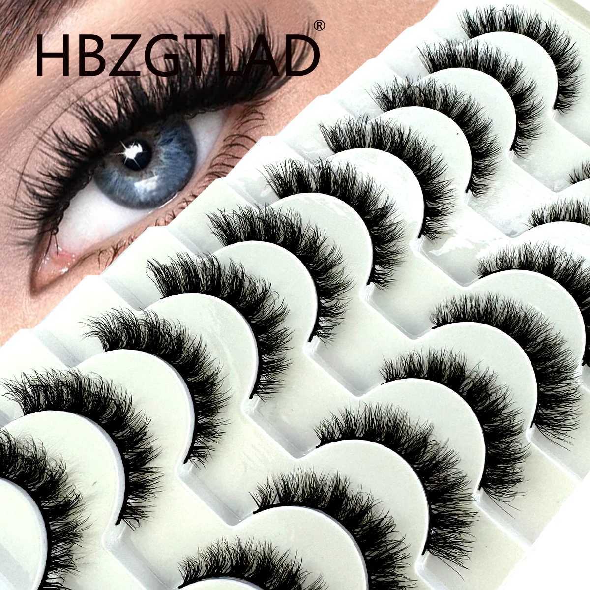 HBZGTLAD New 10 pairs of 3D mink faux mink fluffy eyelashes soft full thickness Wispy eyelashes dramatic false eyelash makeupW241024