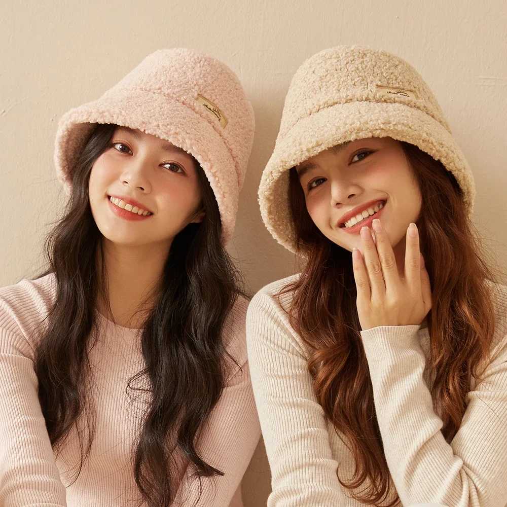 OhSunny Winter Bucket Hat for Women Keep Warm Cap Outdoor Casual Hats For Ladies Girls Riding Windproof 56-58cmX241025