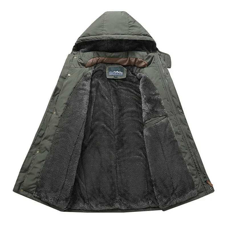 Mens winter warm military jacket Flce Parka thick mens jacket casual sheepskin Parkas mens cargo jacket mens military velvet clothing W241024