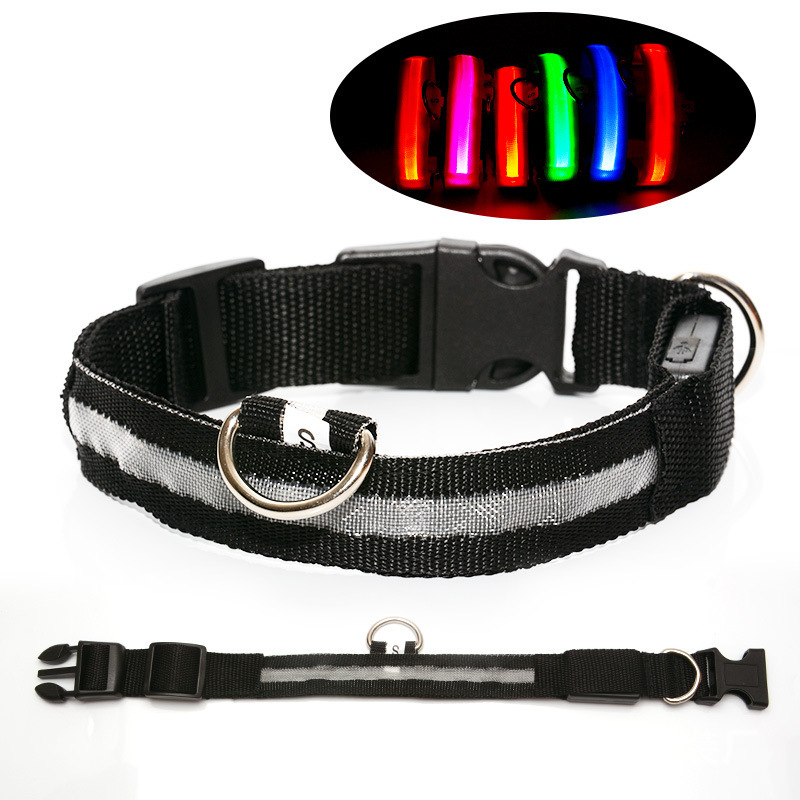 Dog Collars LED anti-loss collar dog collar cross-border pet night luminous USB rechargeabled;Fashion Casual Adjustable Dogs Cats Neck Strap Cute Pet 