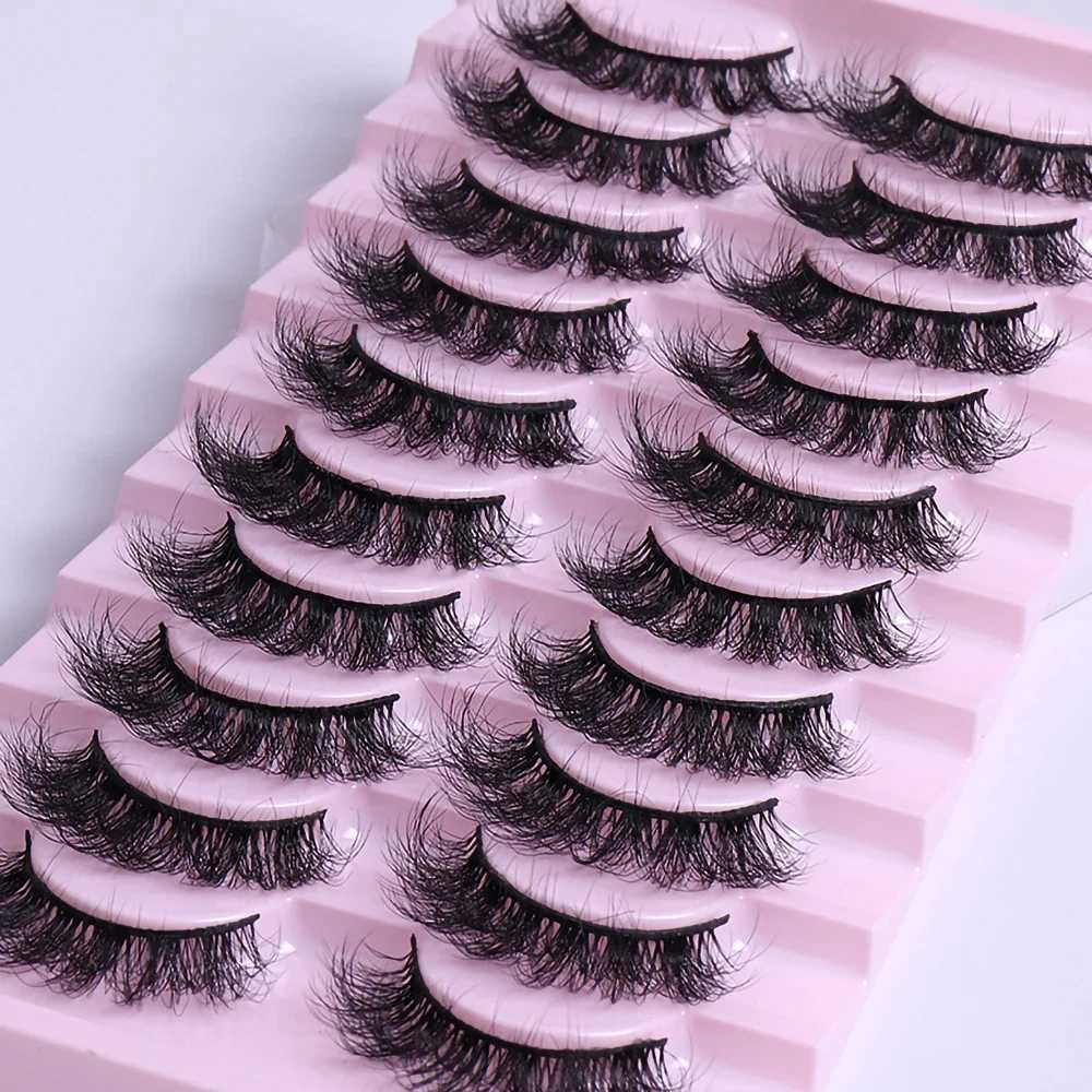 10 pairs of fluffy Russian striped eyelashes 3D false eyelashes makeup fluffy thick eyelashesW241024