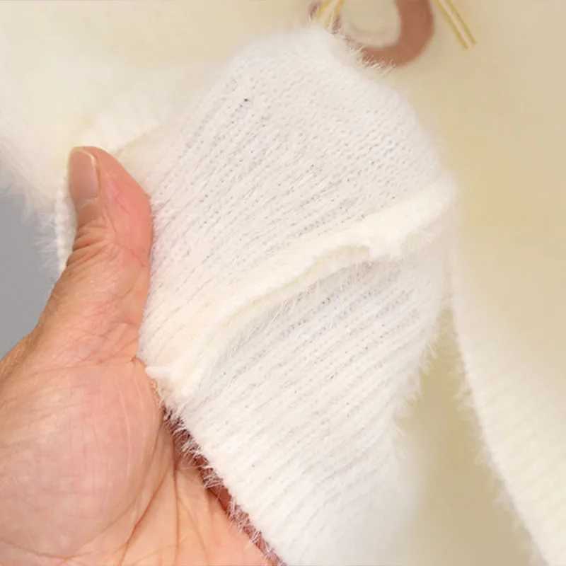 3-11 autumn and winter baby knitted long sleeved umbrella patterned childrens top sweater 2023 floral childrens zipper GY08131 W241025